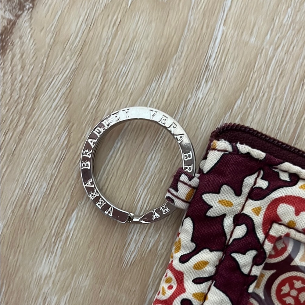 Vera Bradley Red and White Patterned Keychain Wallet - Picture 2 of 11